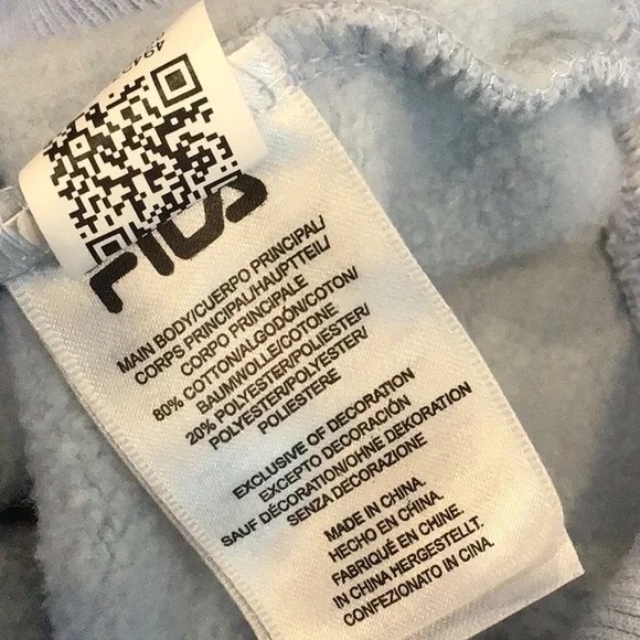 ❄️ FILA | Women's Michele Crewneck L/S Fila logo Ribbed Sweatshirt M/Light Blue - Picture 4 of 8